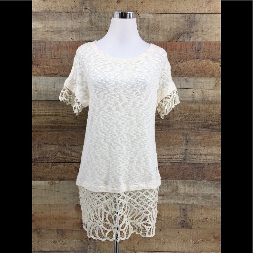 Anthropologie Saturday Sunday Woven Crochet Top - Picture 1 of 7